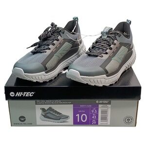Hi-Tec Castle Rock Shoe Men Size 10 Grey Black Microchip Athletic Sneaker